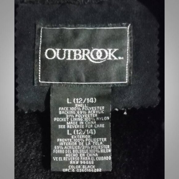 OUTBROOK black women's hooded coat jacket size large - Picture 4 of 5